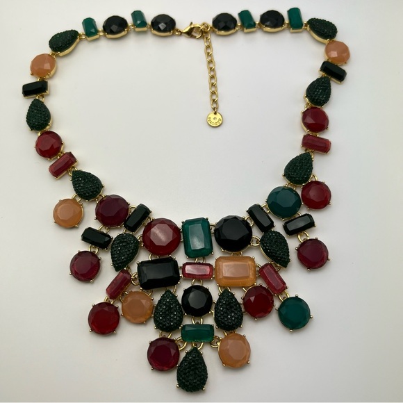 Talbots Jewelry - Talbots Multicolor Jewel Statement Necklace Gold Tone Christmas Holidays Festive